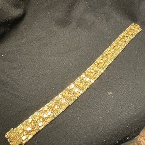 14K Gold Plated Large Nugget Bracelet